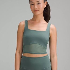 lululemon wunder train mesh panel tank size 10 medium forest
